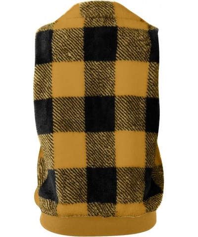 Womens Fuzzy Sherpa Vest Fleece Jacket Lightweight Sleeveless Cardigan Zipper Waistcoat Outerwear Vest with Pocket B-yellow $...