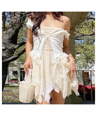 Women Strapless Tube Dress Solid Color Sleeveless Off Shoulder Bandage Camis Dress Mini A-Line Dress Nude $10.82 Dresses