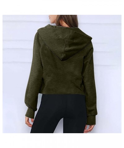 Hoodies for Women Half Zip Pullover Casual Fall Clothes for Women 2023 Crop Sweatshirt With Pocket Fashion Outfits A01-green ...