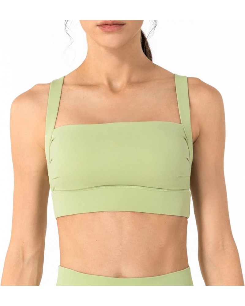 Open Back Sports Bra for Women Sexy Cutout Strappy Longline Workout Crop Tank Top with Removable Padded Cups Green $14.27 Lin...