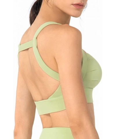 Open Back Sports Bra for Women Sexy Cutout Strappy Longline Workout Crop Tank Top with Removable Padded Cups Green $14.27 Lin...