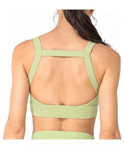 Open Back Sports Bra for Women Sexy Cutout Strappy Longline Workout Crop Tank Top with Removable Padded Cups Green $14.27 Lin...