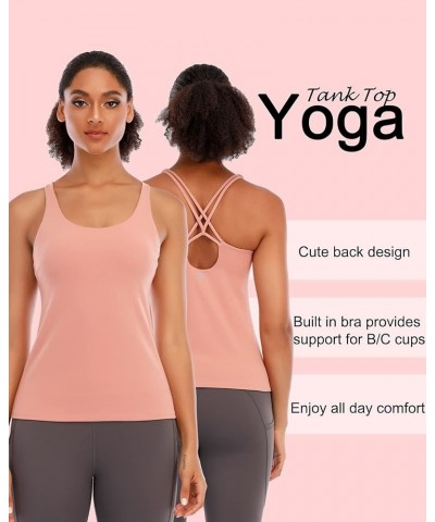 Sports Bras for Women,Padded Sports Bra Tank Top Sexy Crisscross Back High Impact Longline Workout Yoga Bra 3-pink $11.20 Lin...