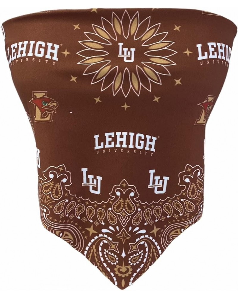 Women's Bandana Top Tailgate Outfit College Tank Top Crop Top Made in USA One Size Fits Most Lehigh Mountainhawks - Brown $19...