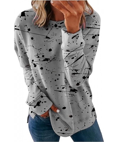 Sweatshirt For Women,Women'S Casual Striped Print Long Sleeve Shirt Oversized Pullover Loose Tops Blouse Trendy Shirt 4-gray ...