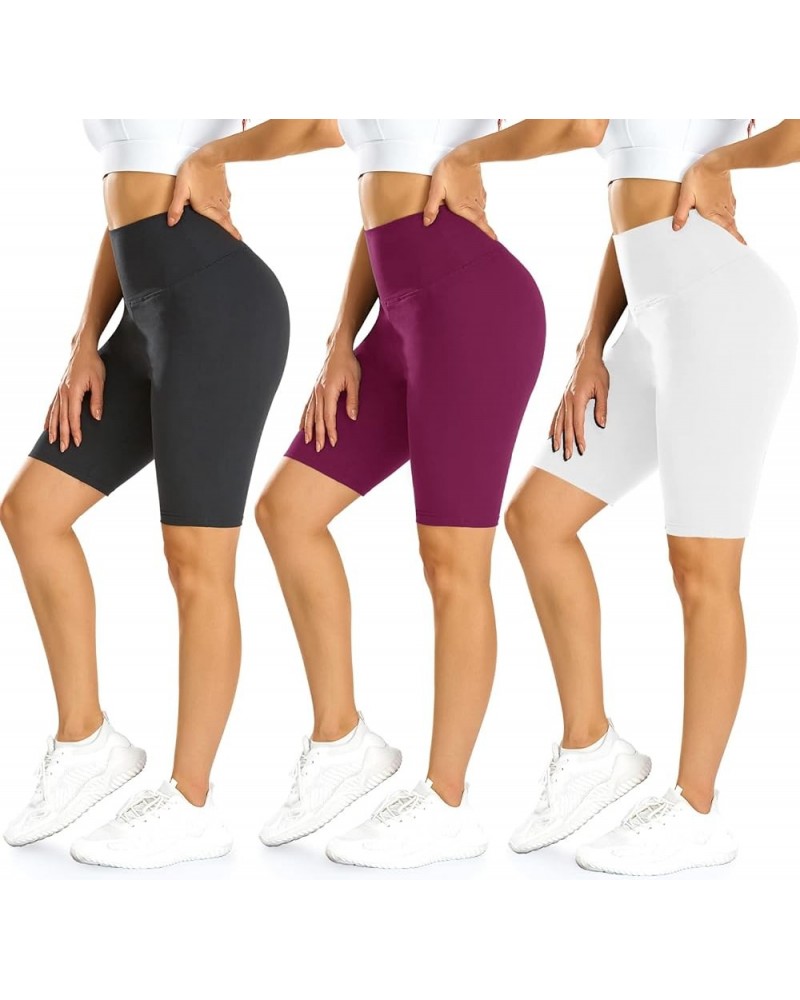 3 Pack Biker Shorts Women-High Waisted Butt Lifting Workout Athletic Sports Summer Short Leggings 8 Black,white,pink $11.33 A...