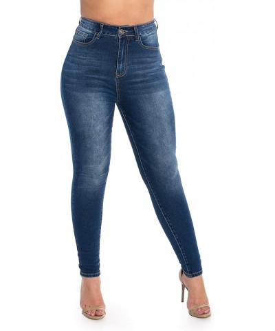 Women's Stretchy 5 Pocket Distressed High Waist Skinny Jeans High Waistlight Blue2 $16.45 Jeans