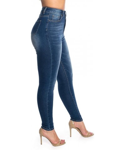 Women's Stretchy 5 Pocket Distressed High Waist Skinny Jeans High Waistlight Blue2 $16.45 Jeans