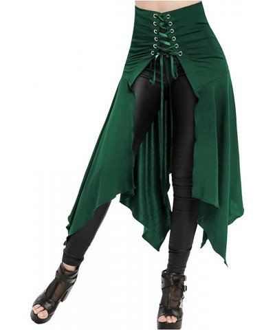 Women‘s Halloween Cosplay Umbrella Skirt Casual Loose Stitching Irregular Strappy Sexy Skirt P1-green $10.63 T-Shirts