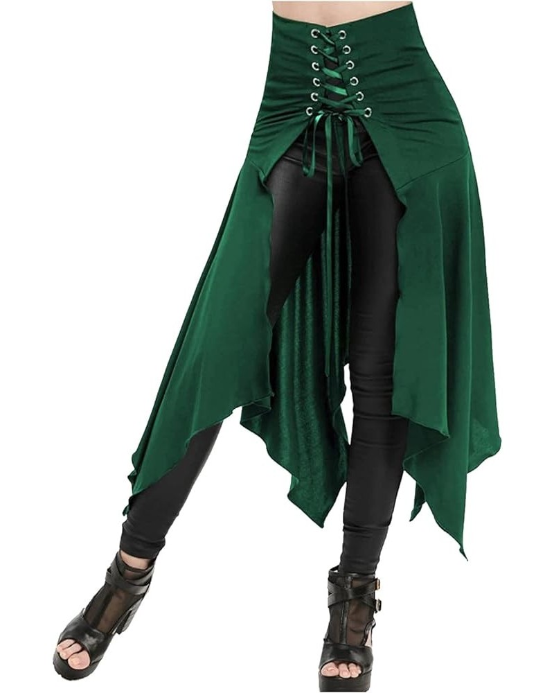 Women‘s Halloween Cosplay Umbrella Skirt Casual Loose Stitching Irregular Strappy Sexy Skirt P1-green $10.63 T-Shirts