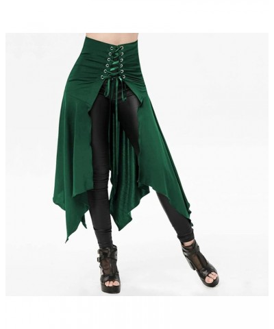 Women‘s Halloween Cosplay Umbrella Skirt Casual Loose Stitching Irregular Strappy Sexy Skirt P1-green $10.63 T-Shirts