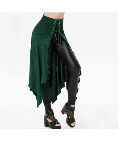 Women‘s Halloween Cosplay Umbrella Skirt Casual Loose Stitching Irregular Strappy Sexy Skirt P1-green $10.63 T-Shirts