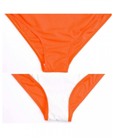 Maternity Two Piece Swimsuit High Waisted Strappy Bikini Set Bathing Suit Orange $15.96 Swimsuits