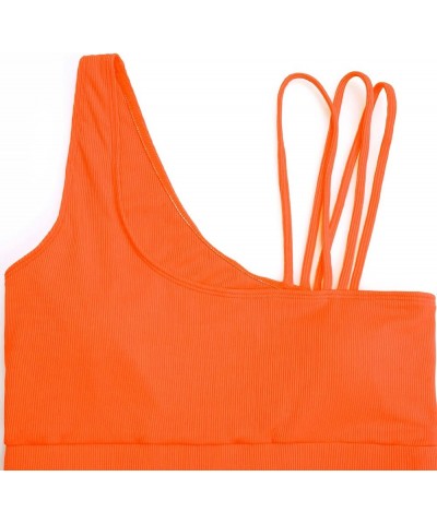 Maternity Two Piece Swimsuit High Waisted Strappy Bikini Set Bathing Suit Orange $15.96 Swimsuits