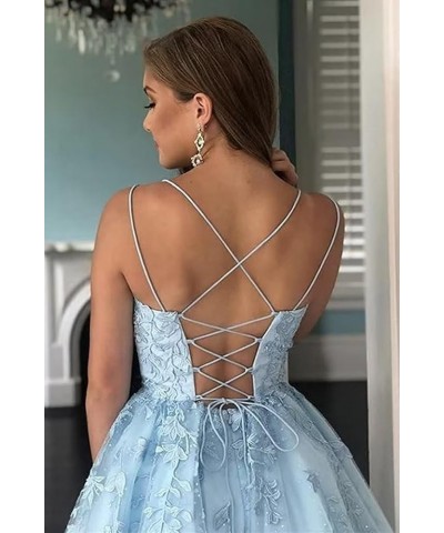 Lace Appliques Tulle Homecoming Dresses Short Spaghetti Straps Prom Cocktail Party Dresses Gold $26.09 Dresses