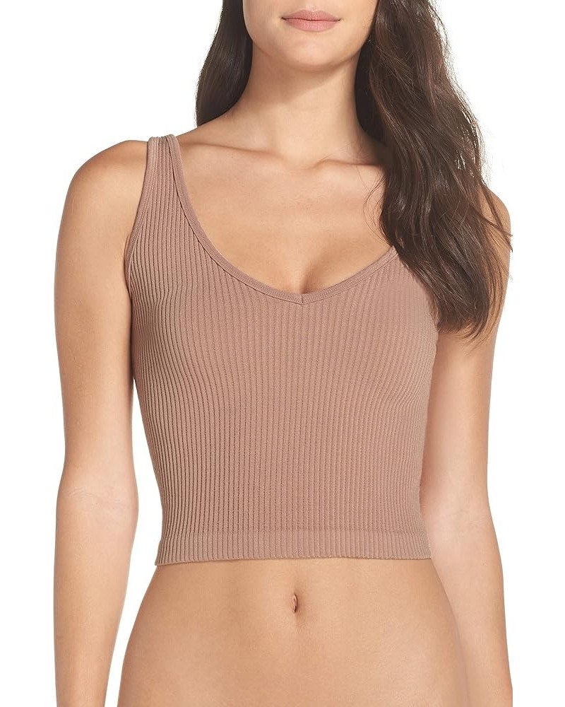 Women's Solid Rib Brami Top Rose $15.26 Tanks