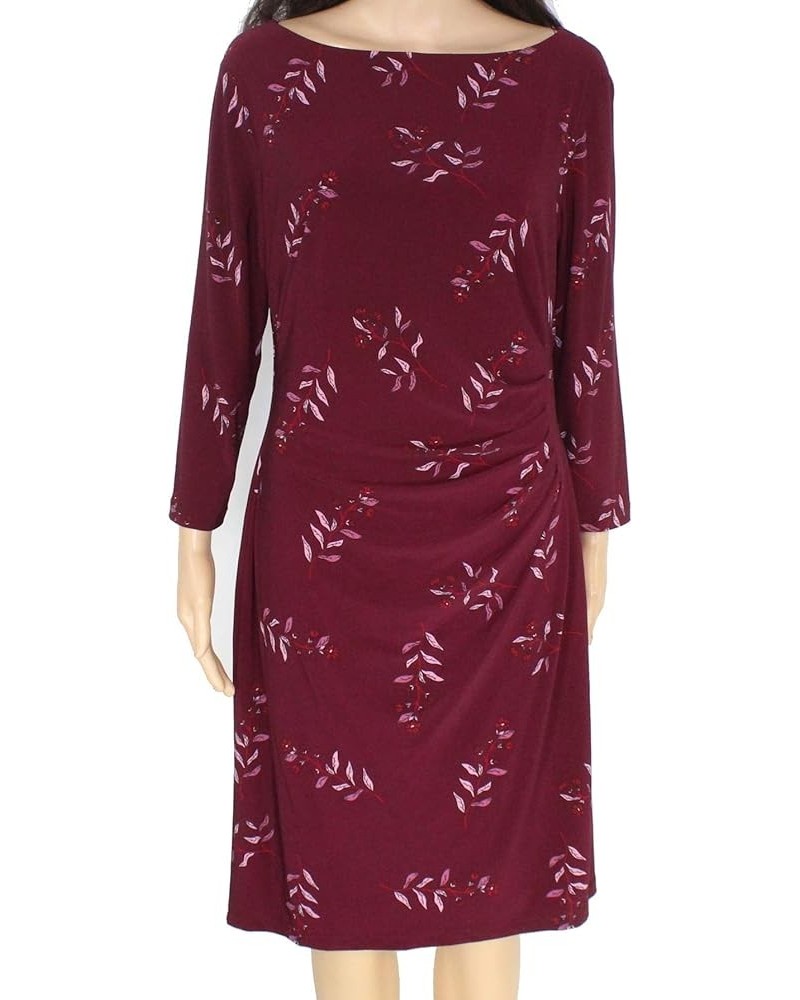 Women's Floral-Print Dress Garnet Multi $37.79 Dresses