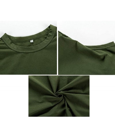 Women's Shoulder Pad Tank Tops Sleeveless Tops Casual Summer T-Shirts Army Green $10.99 Tops