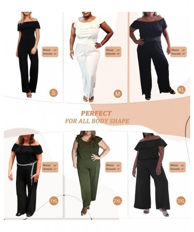 Women Casual Off Shoulder High Waist Pants Romper Wide Leg Jumpsuit Stone $18.65 Jumpsuits