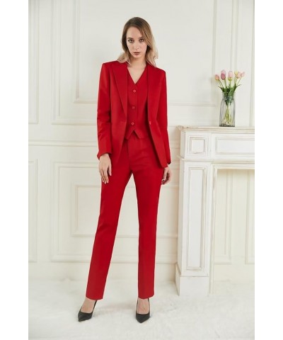 Business Women Suit Set 3 Pieces Notch Lapel Single Breasted Vest for Office Work Lady Suits (Blazer+Vest+Pants) Blue $23.60 ...