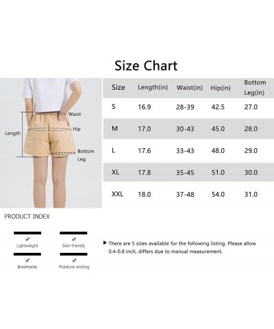 Women's Casual Elastic Waist Drawstring Cargo Shorts Comfy Cotton Loose Fit Shorts White $11.93 Activewear