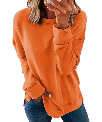 Womens Casual Tie Dye Loose Pullover Sweatshirt Long Sleeve Crewneck Tops B-orange $17.28 Hoodies & Sweatshirts