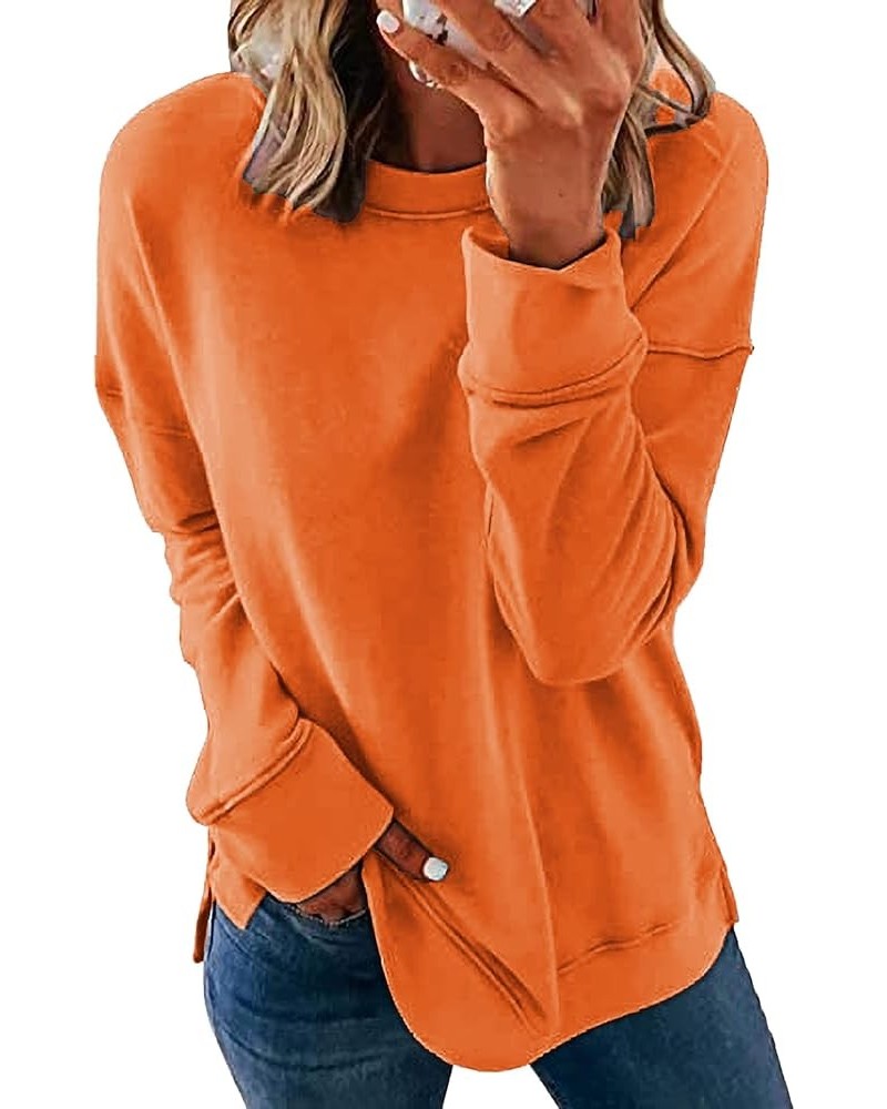 Womens Casual Tie Dye Loose Pullover Sweatshirt Long Sleeve Crewneck Tops B-orange $17.28 Hoodies & Sweatshirts