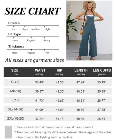 Women's Baggy Bib Overalls Adjustable Straps Casual Cotton Jumpsuits Wide Leg Loose Rompers with Pockets Lightgreen $14.18 Ov...