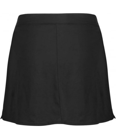 Women's Swim Skirt Plus Size Bikini Tankini Bottoms Solid Swimsuit Skort with Pocket Black $19.37 Swimsuits