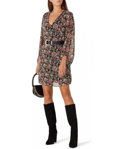 Rent The Runway Pre-Loved Black Floral Balloon Sleeve Dress Black $21.48 Dresses