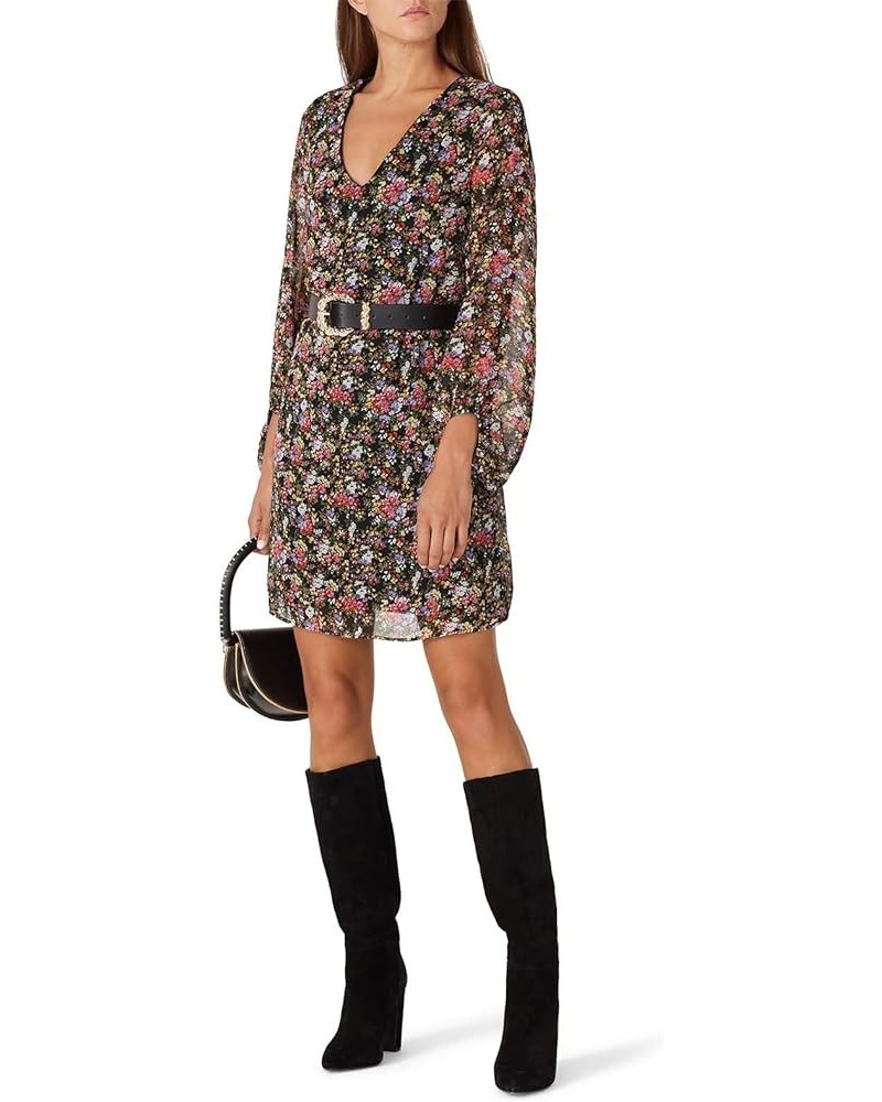 Rent The Runway Pre-Loved Black Floral Balloon Sleeve Dress Black $21.48 Dresses