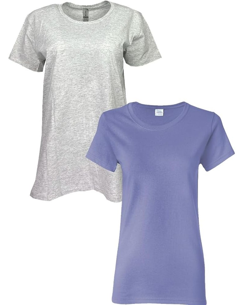 Women's Heavy Cotton T-Shirt, Style G5000L, 2-Pack Ash/Violet $7.13 T-Shirts