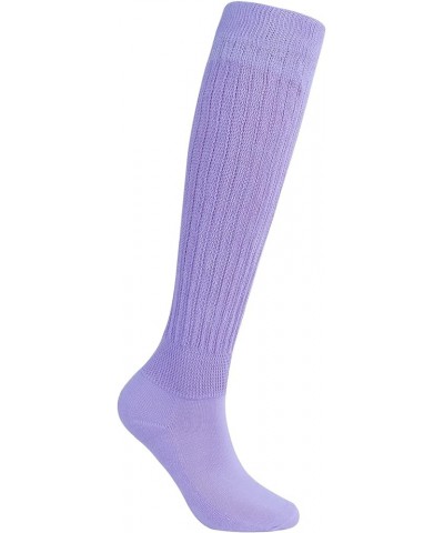 Slouch Socks Womens Leg Warmers Super Soft Scrunch Knee High Socks Womens Boot Socks 9-11 Light Purple $7.69 Activewear