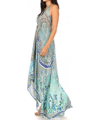 Lizi Womens Maxi High-Low Halter Handkerchief Long Dress Beach Party Ttu315-turq $34.79 Dresses