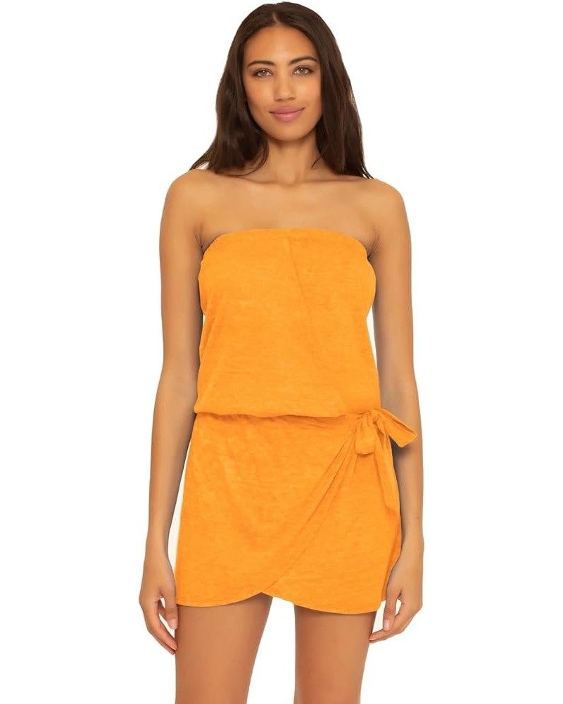 womens Beach Date Mock Sarong Dress Cover-up Orange Burst $24.26 Swimsuits