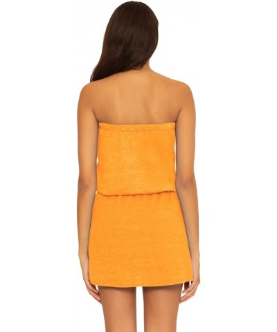 womens Beach Date Mock Sarong Dress Cover-up Orange Burst $24.26 Swimsuits