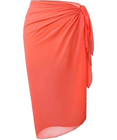 Women's Swimsuit Cover Up Summer Beach Wrap Skirt Swimwear Bikini Cover-ups 30-coral Orange-middle $13.24 Swimsuits