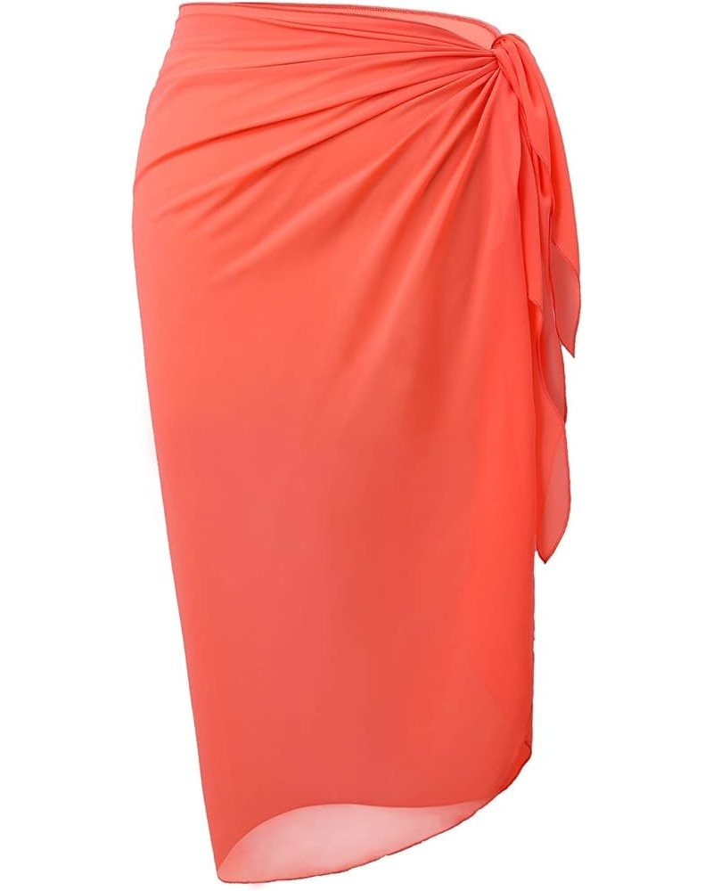 Women's Swimsuit Cover Up Summer Beach Wrap Skirt Swimwear Bikini Cover-ups 30-coral Orange-middle $13.24 Swimsuits