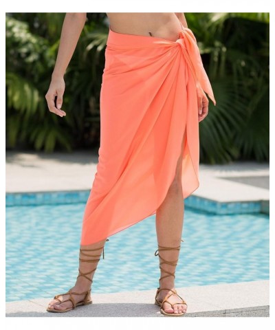 Women's Swimsuit Cover Up Summer Beach Wrap Skirt Swimwear Bikini Cover-ups 30-coral Orange-middle $13.24 Swimsuits