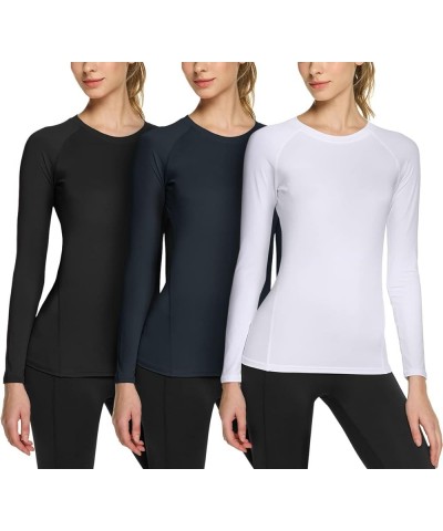 1 or 3 Pack Women's Sports Compression Shirt, Cool Dry Fit Long Sleeve Workout Tops, Athletic Exercise Gym Yoga Shirts 3pack ...