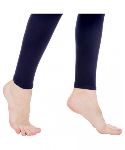 Finerease Women's Super Soft & Stretchy High Waisted Thick Casual Legging Navy Blue $7.64 Leggings