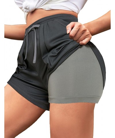 Womens Athletic Shorts Workout Shorts Lightweight Running Shorts Casual Drawstring Shorts Yoga Athletic Shorts Dark Grey $11....