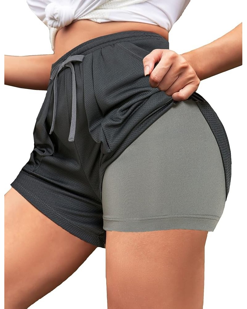 Womens Athletic Shorts Workout Shorts Lightweight Running Shorts Casual Drawstring Shorts Yoga Athletic Shorts Dark Grey $11....