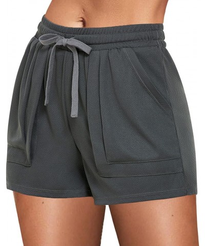 Womens Athletic Shorts Workout Shorts Lightweight Running Shorts Casual Drawstring Shorts Yoga Athletic Shorts Dark Grey $11....