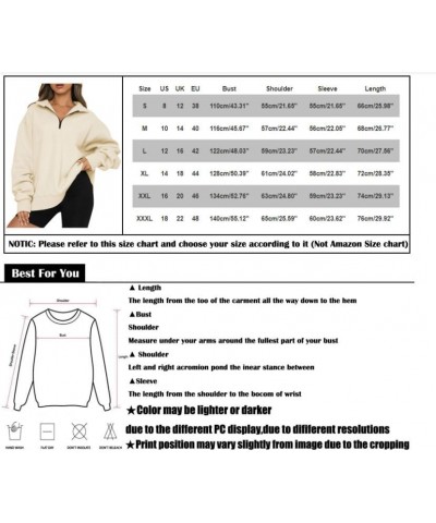 Womens Oversized Sweatshirts Hoodies Half Zip Pullover Fall Fashion Outfits 2023 Y2k Clothes Brown $10.80 Hoodies & Sweatshirts