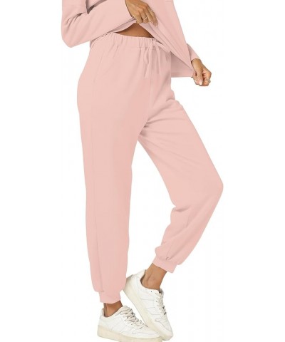 Jogger Outfits Leisure Sets for Women 2024 Sweat Matching Sets 2 Piece Cozy Athleisure Casual Lounge Wear Pink $18.48 Activewear