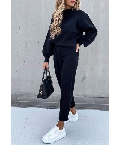 Women's 2 Piece Outfits Long Sleeve Pullover Sweatshirt Jogger Pants Sweatsuit 01-navy Blue $30.58 Activewear