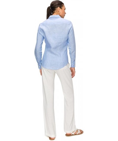 Women's Casual Linen Shirts – Classic Fit 100% Linen Long Sleeve Fitted Button Down Top Collared Blouse Classic Blue $26.65 B...