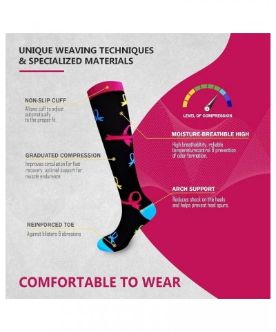 Compression Socks for Men and Women for Support, Running, Cycling, Circulation, 20-30mmHg, One-Pair Navy/Multi-color Hearts $...