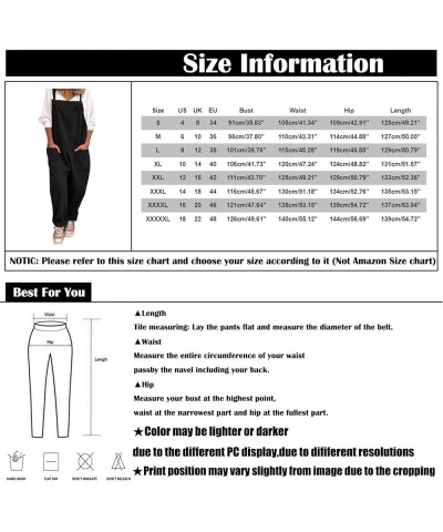 Plus Size Jumpsuits for Womens Bib Overalls Adjustable Straps Loose Jumpsuit Summer Wide Leg Comfy Rompers with Pockets 01-na...